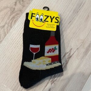 Foozys Black Wine and Cheese Socks